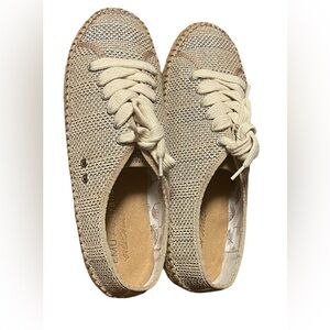 EMU AUSTRALIA AGONIS WEAVE ESPADRILLES WOMENS METALLIC BLUE COLOR BAIGE SIZE 10